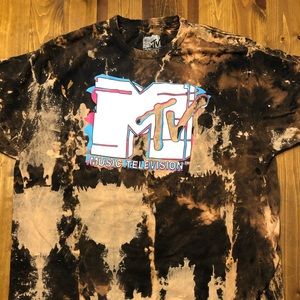 Music television hand bleached Large shirt